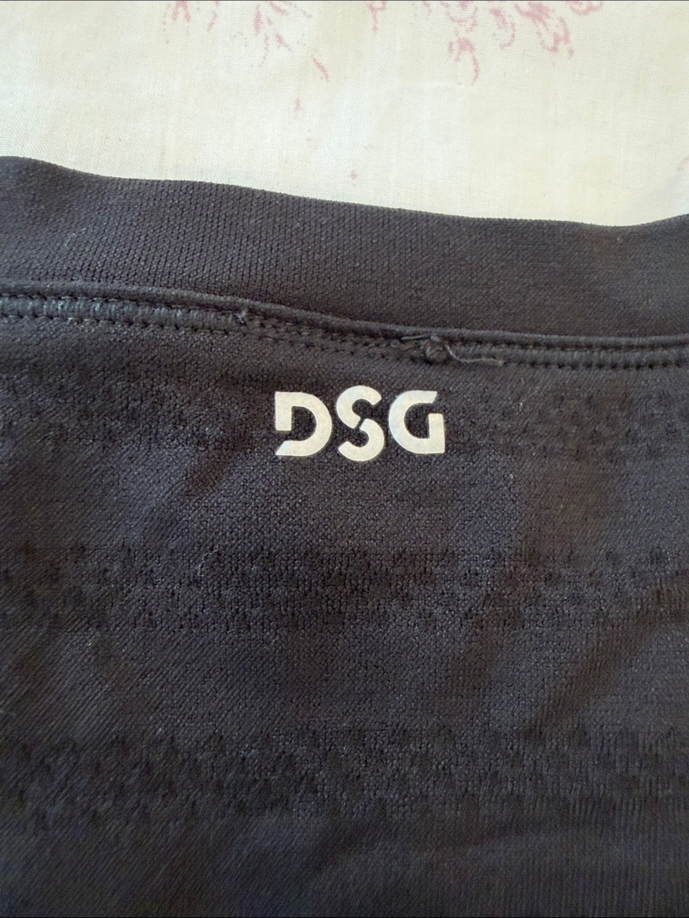 DSG Black Long-Sleeve Crewneck Tee with Subtle Stripe Texture - Picture 3 of 3
